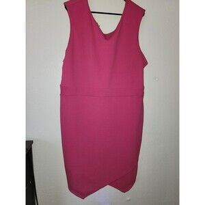 AA Studio Pink Textured Zigzag Knit Assymetrical Bottom Dress 2X